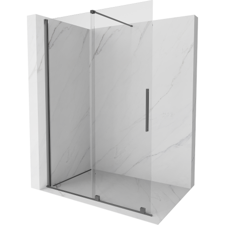 Mexen Velar ścianka prysznicowa rozsuwana Walk-in 150 x 200 cm, transparent 8 mm, gun metal - 871-150-000-03-95