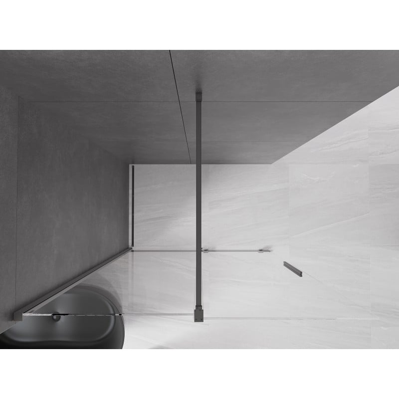 Mexen Velar ścianka prysznicowa rozsuwana Walk-in 140 x 200 cm, transparent 8 mm, gun metal - 871-140-000-03-95