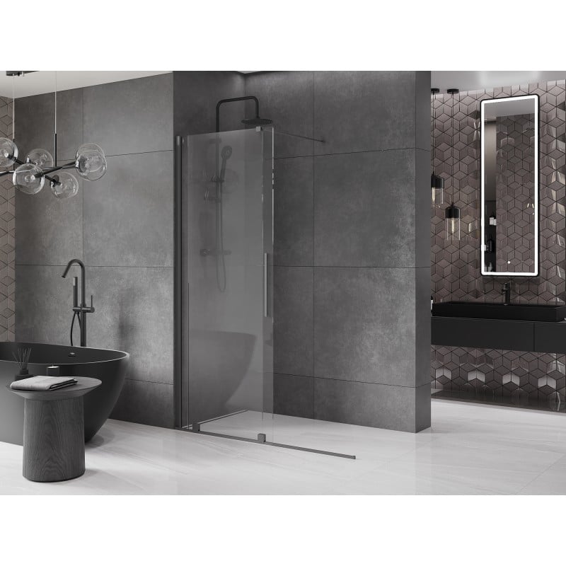 Mexen Velar ścianka prysznicowa rozsuwana Walk-in 140 x 200 cm, transparent 8 mm, gun metal - 871-140-000-03-95