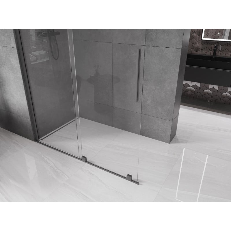 Mexen Velar ścianka prysznicowa rozsuwana Walk-in 160 x 200 cm, transparent 8 mm, gun metal - 871-160-000-03-95