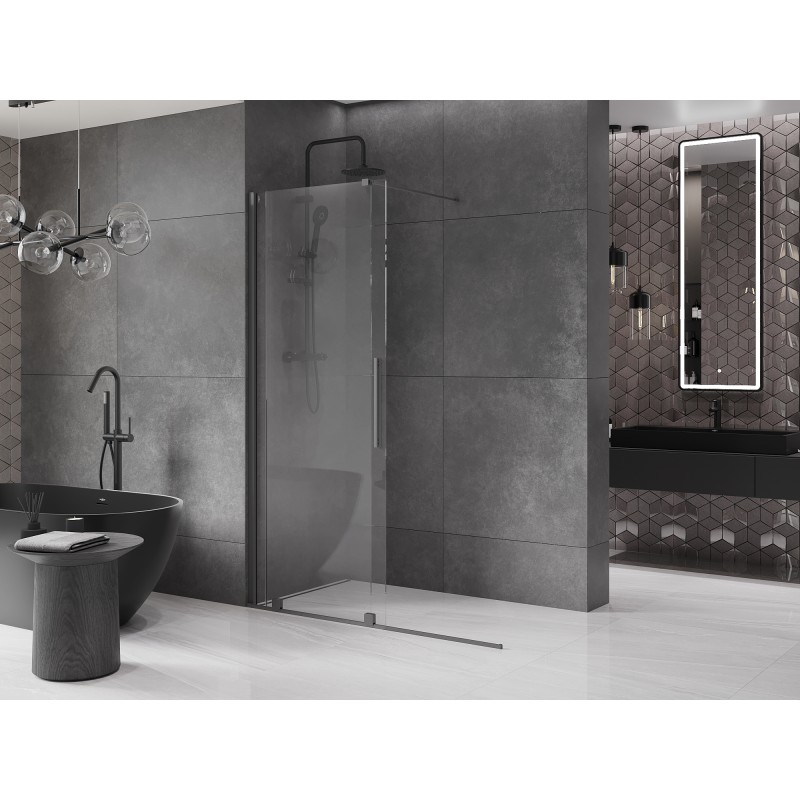 Mexen Velar ścianka prysznicowa rozsuwana Walk-in 150 x 200 cm, transparent 8 mm, gun metal - 871-150-000-03-95