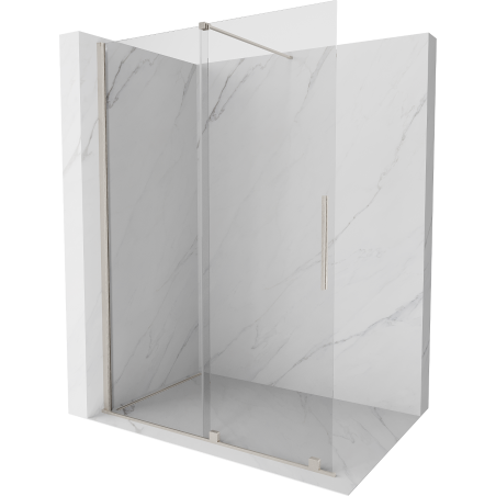 Mexen Velar ścianka prysznicowa rozsuwana Walk-in 140 x 200 cm, transparent 8 mm, nikiel szczotkowany - 871-140-000-03-97