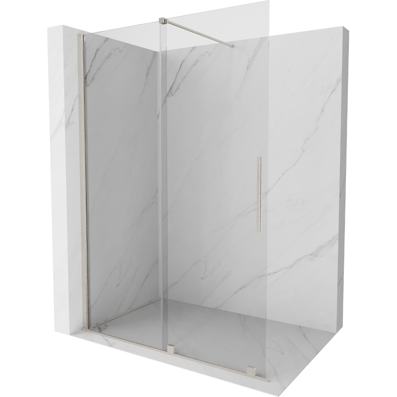 Mexen Velar ścianka prysznicowa rozsuwana Walk-in 150 x 200 cm, transparent 8 mm, nikiel szczotkowany - 871-150-000-03-97