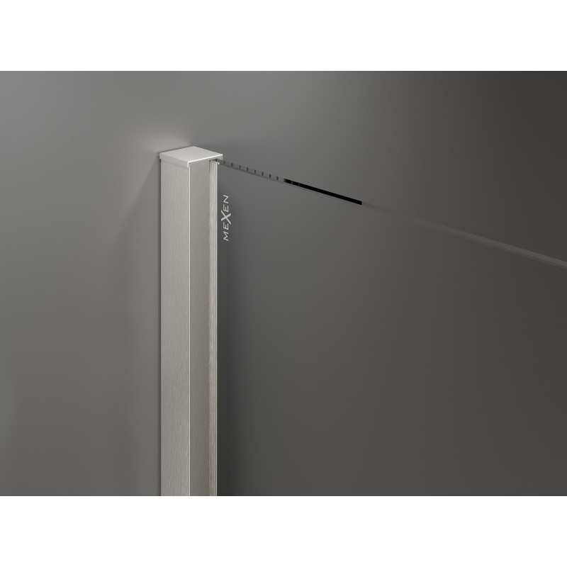 Mexen Velar ścianka prysznicowa rozsuwana Walk-in 130 x 200 cm, transparent 8 mm, nikiel szczotkowany - 871-130-000-03-97