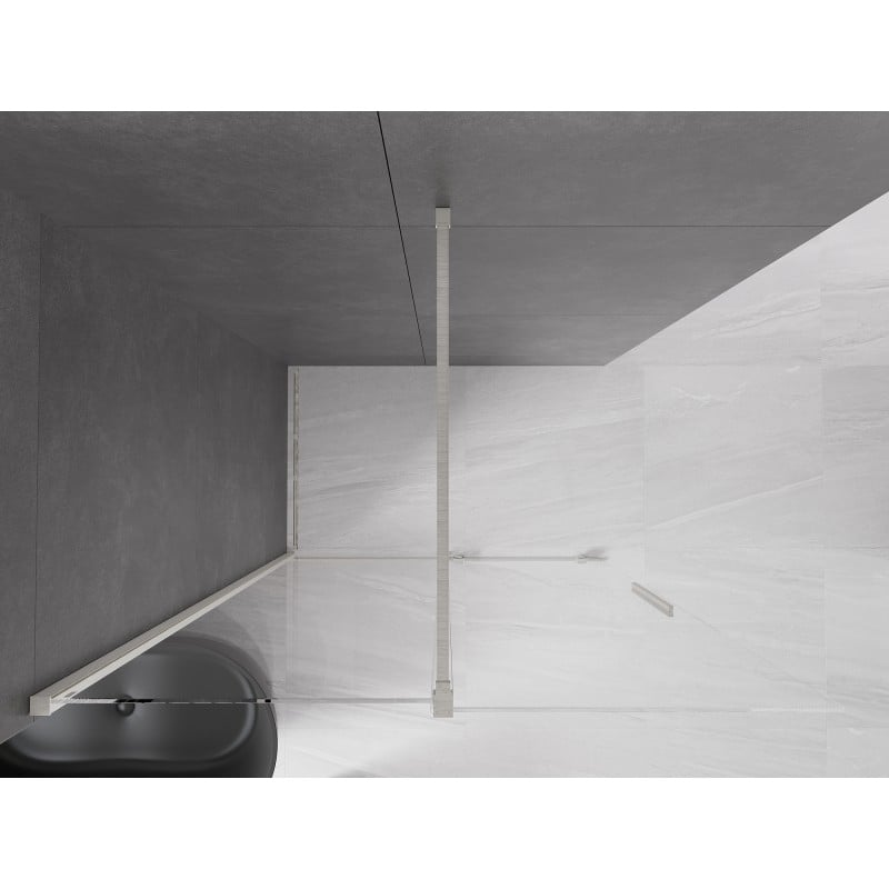 Mexen Velar ścianka prysznicowa rozsuwana Walk-in 160 x 200 cm, transparent 8 mm, nikiel szczotkowany - 871-160-000-03-97