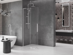 Mexen Velar L ścianka prysznicowa rozsuwana Walk-in 110 x 200 cm, transparent 8 mm, chrom - 871-110-003-03-01