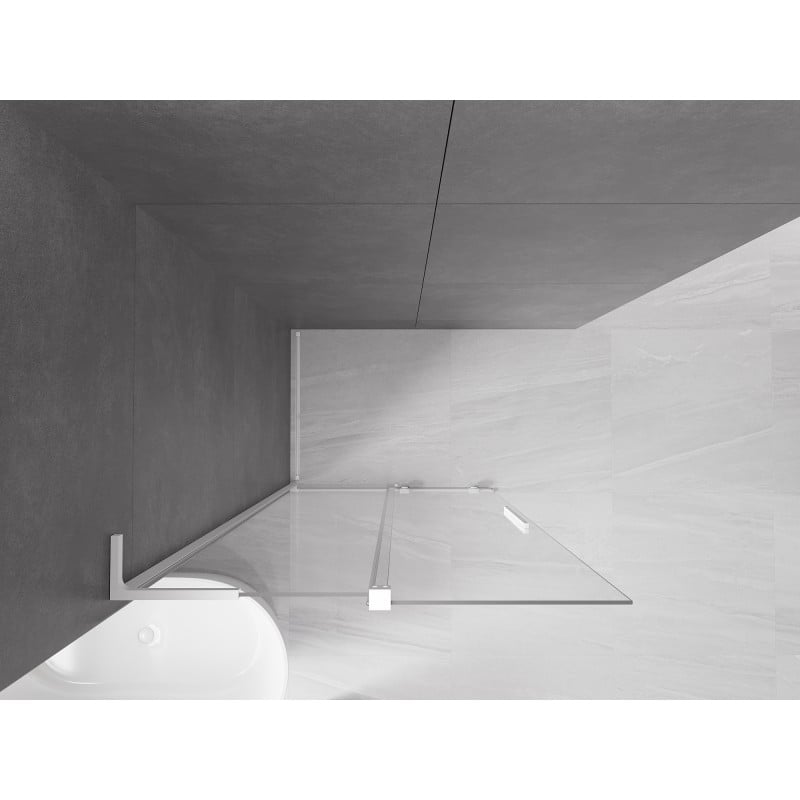 Mexen Velar L ścianka prysznicowa rozsuwana Walk-in 120 x 200 cm, transparent 8 mm, biała - 871-120-003-03-20