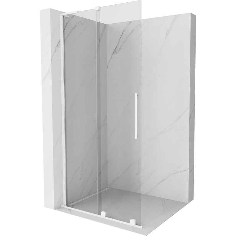 Mexen Velar L ścianka prysznicowa rozsuwana Walk-in 110 x 200 cm, transparent 8 mm, biała - 871-110-003-03-20
