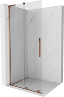 Mexen Velar L ścianka prysznicowa rozsuwana Walk-in 90 x 200 cm, transparent 8 mm, różowe złoto - 871-090-003-03-60