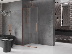 Mexen Velar L ścianka prysznicowa rozsuwana Walk-in 90 x 200 cm, transparent 8 mm, różowe złoto - 871-090-003-03-60