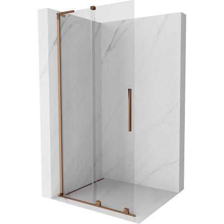 Mexen Velar L ścianka prysznicowa rozsuwana Walk-in 120 x 200 cm, transparent 8 mm, różowe złoto - 871-120-003-03-60
