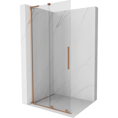 Mexen Velar L ścianka prysznicowa rozsuwana Walk-in 100 x 200 cm, transparent 8 mm, miedź szczotkowana - 871-100-003-03-65