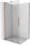 Mexen Velar L ścianka prysznicowa rozsuwana Walk-in 100 x 200 cm, transparent 8 mm, miedź szczotkowana - 871-100-003-03-65