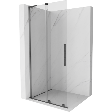 Mexen Velar L ścianka prysznicowa rozsuwana Walk-in 100 x 200 cm, transparent 8 mm, gun gray szczotkowany - 871-100-003-03-66