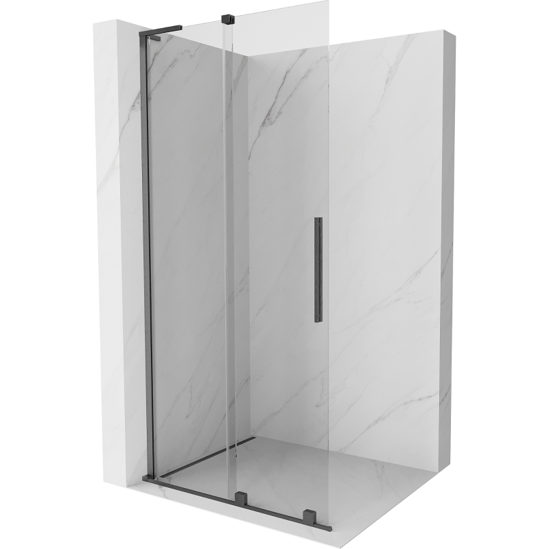 Mexen Velar L ścianka prysznicowa rozsuwana Walk-in 110 x 200 cm, transparent 8 mm, gun gray szczotkowany - 871-110-003-03-66