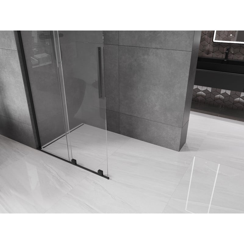 Mexen Velar L ścianka prysznicowa rozsuwana Walk-in 90 x 200 cm, transparent 8 mm, czarna - 871-090-003-03-70