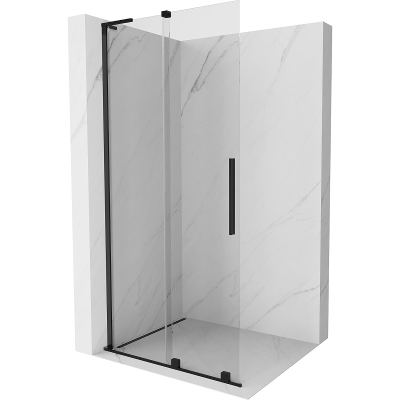 Mexen Velar L ścianka prysznicowa rozsuwana Walk-in 120 x 200 cm, transparent 8 mm, czarna - 871-120-003-03-70