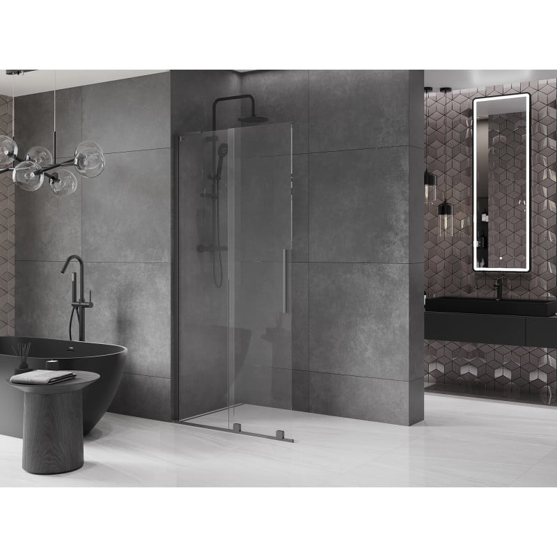 Mexen Velar L ścianka prysznicowa rozsuwana Walk-in 100 x 200 cm, transparent 8 mm, gun metal - 871-100-003-03-95