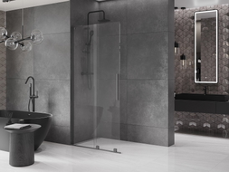 Mexen Velar L ścianka prysznicowa rozsuwana Walk-in 100 x 200 cm, transparent 8 mm, gun metal - 871-100-003-03-95