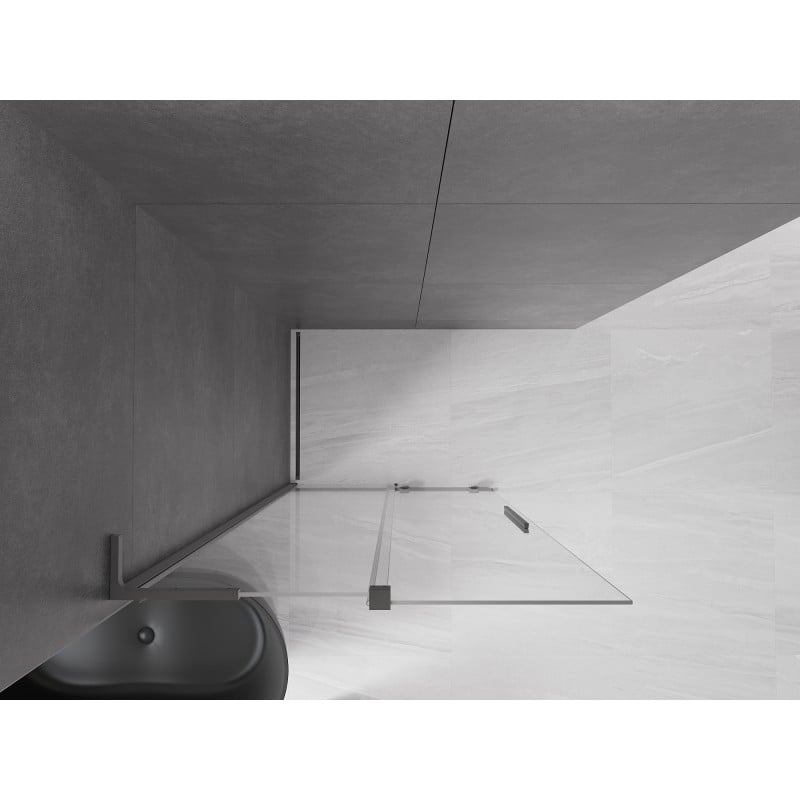 Mexen Velar L ścianka prysznicowa rozsuwana Walk-in 90 x 200 cm, transparent 8 mm, gun metal - 871-090-003-03-95