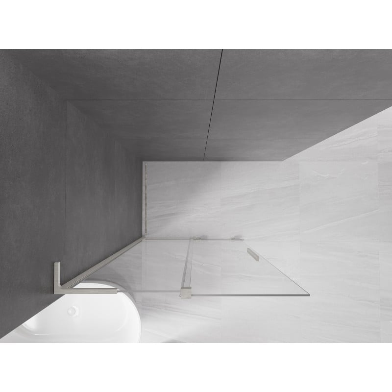 Mexen Velar L ścianka prysznicowa rozsuwana Walk-in 90 x 200 cm, transparent 8 mm, nikiel szczotkowany - 871-090-003-03-97