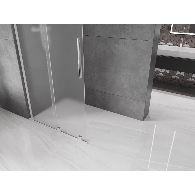 Mexen Velar L ścianka prysznicowa rozsuwana Walk-in 110 x 200 cm, szron 8 mm, chrom - 871-110-003-33-01