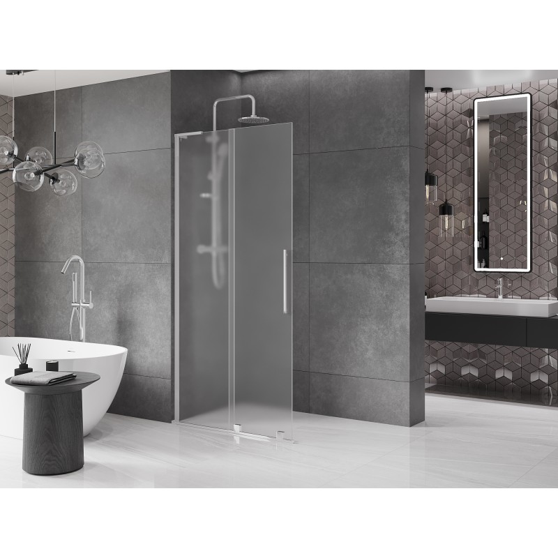 Mexen Velar L ścianka prysznicowa rozsuwana Walk-in 120 x 200 cm, szron 8 mm, chrom - 871-120-003-33-01
