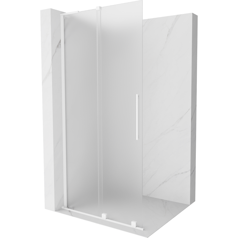 Mexen Velar L ścianka prysznicowa rozsuwana Walk-in 100 x 200 cm, szron 8 mm, biała - 871-100-003-33-20
