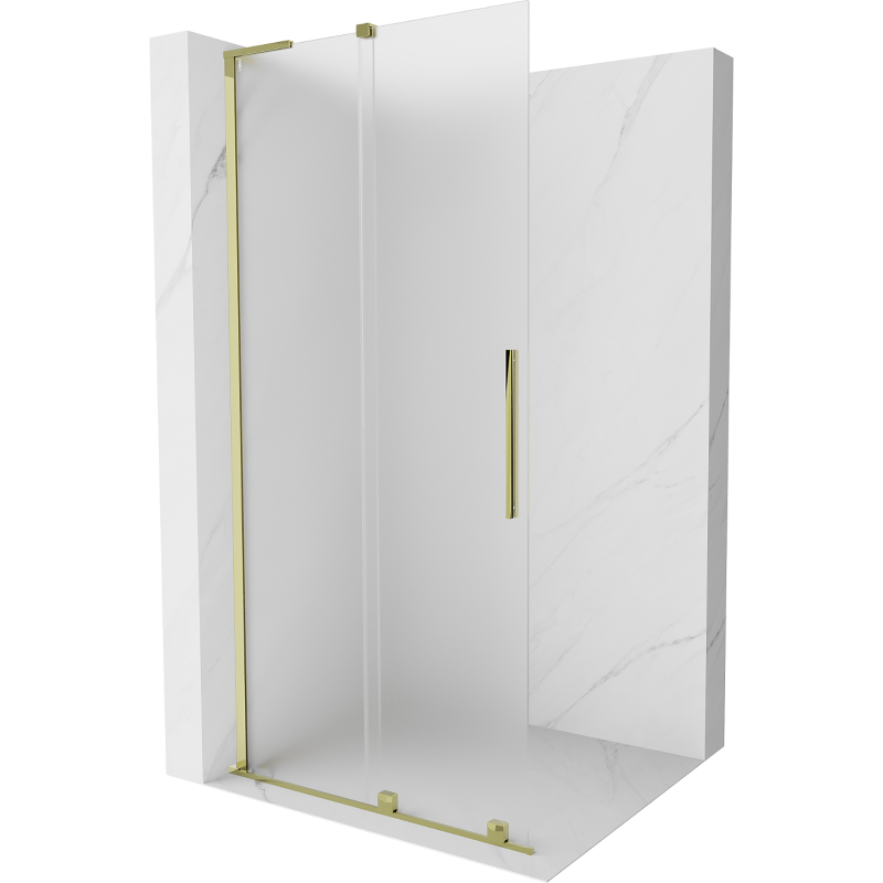 Mexen Velar L ścianka prysznicowa rozsuwana Walk-in 120 x 200 cm, szron 8 mm, złota - 871-120-003-33-50