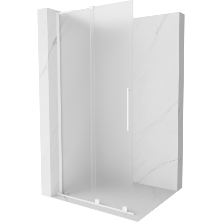 Mexen Velar L ścianka prysznicowa rozsuwana Walk-in 120 x 200 cm, szron 8 mm, biała - 871-120-003-33-20