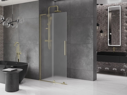 Mexen Velar L ścianka prysznicowa rozsuwana Walk-in 110 x 200 cm, szron 8 mm, złota - 871-110-003-33-50