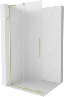 Mexen Velar L ścianka prysznicowa rozsuwana Walk-in 110 x 200 cm, szron 8 mm, złota szczotkowana - 871-110-003-33-55