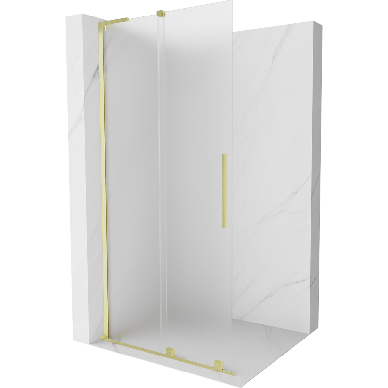 Mexen Velar L ścianka prysznicowa rozsuwana Walk-in 120 x 200 cm, szron 8 mm, złota szczotkowana - 871-120-003-33-55