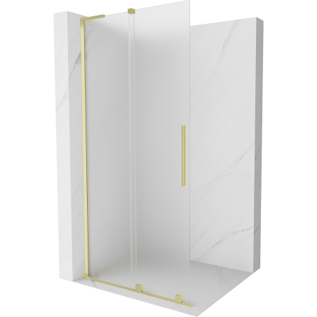 Mexen Velar L ścianka prysznicowa rozsuwana Walk-in 120 x 200 cm, szron 8 mm, złota szczotkowana - 871-120-003-33-55