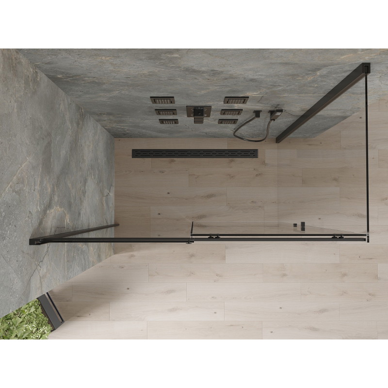 Mexen Omega kabina prysznicowa rozsuwana 160 x 90 cm, transparent, czarna - 825-160-090-70-00