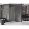 Mexen Velar L ścianka prysznicowa rozsuwana Walk-in 120 x 200 cm, szron 8 mm, złota szczotkowana - 871-120-003-33-55