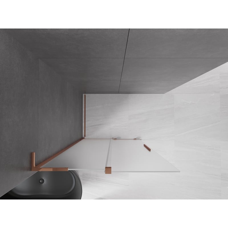 Mexen Velar L ścianka prysznicowa rozsuwana Walk-in 110 x 200 cm, szron 8 mm, różowe złoto - 871-110-003-33-60
