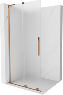 Mexen Velar L ścianka prysznicowa rozsuwana Walk-in 90 x 200 cm, szron 8 mm, różowe złoto - 871-090-003-33-60