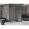 Mexen Velar L ścianka prysznicowa rozsuwana Walk-in 90 x 200 cm, szron 8 mm, różowe złoto - 871-090-003-33-60