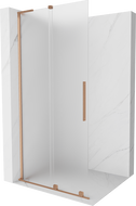 Mexen Velar L ścianka prysznicowa rozsuwana Walk-in 100 x 200 cm, szron 8 mm, miedź szczotkowana - 871-100-003-33-65