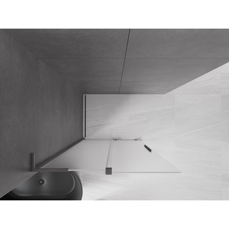 Mexen Velar L ścianka prysznicowa rozsuwana Walk-in 90 x 200 cm, szron 8 mm, gun gray szczotkowany - 871-090-003-33-66