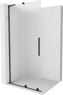Mexen Velar L ścianka prysznicowa rozsuwana Walk-in 90 x 200 cm, szron 8 mm, czarna - 871-090-003-33-70