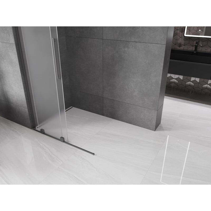 Mexen Velar L ścianka prysznicowa rozsuwana Walk-in 120 x 200 cm, szron 8 mm, gun metal - 871-120-003-33-95