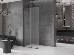 Mexen Velar L ścianka prysznicowa rozsuwana Walk-in 110 x 200 cm, szron 8 mm, gun metal - 871-110-003-33-95
