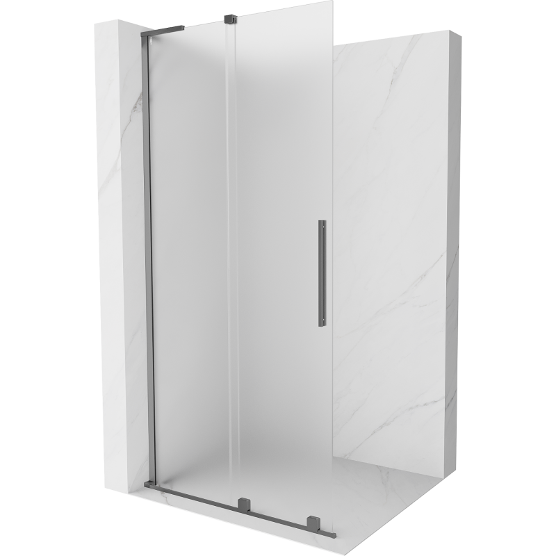 Mexen Velar L ścianka prysznicowa rozsuwana Walk-in 100 x 200 cm, szron 8 mm, gun metal - 871-100-003-33-95