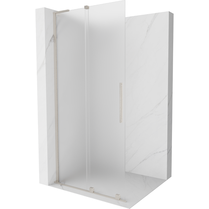 Mexen Velar L ścianka prysznicowa rozsuwana Walk-in 110 x 200 cm, szron 8 mm, nikiel szczotkowany - 871-110-003-33-97