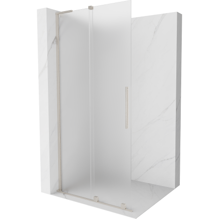 Mexen Velar L ścianka prysznicowa rozsuwana Walk-in 110 x 200 cm, szron 8 mm, nikiel szczotkowany - 871-110-003-33-97