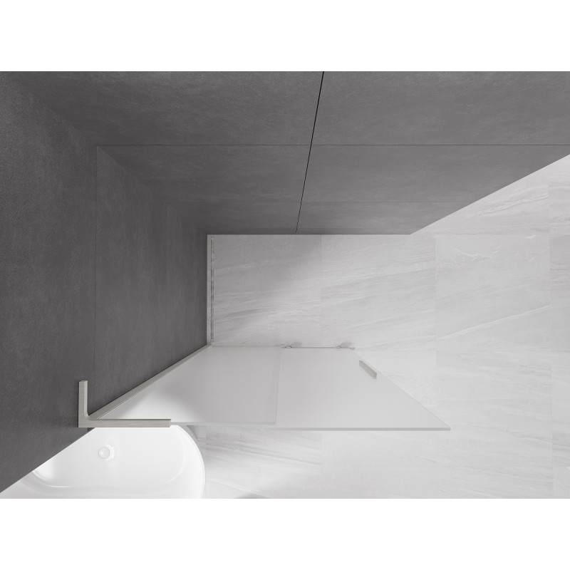 Mexen Velar L ścianka prysznicowa rozsuwana Walk-in 90 x 200 cm, szron 8 mm, nikiel szczotkowany - 871-090-003-33-97