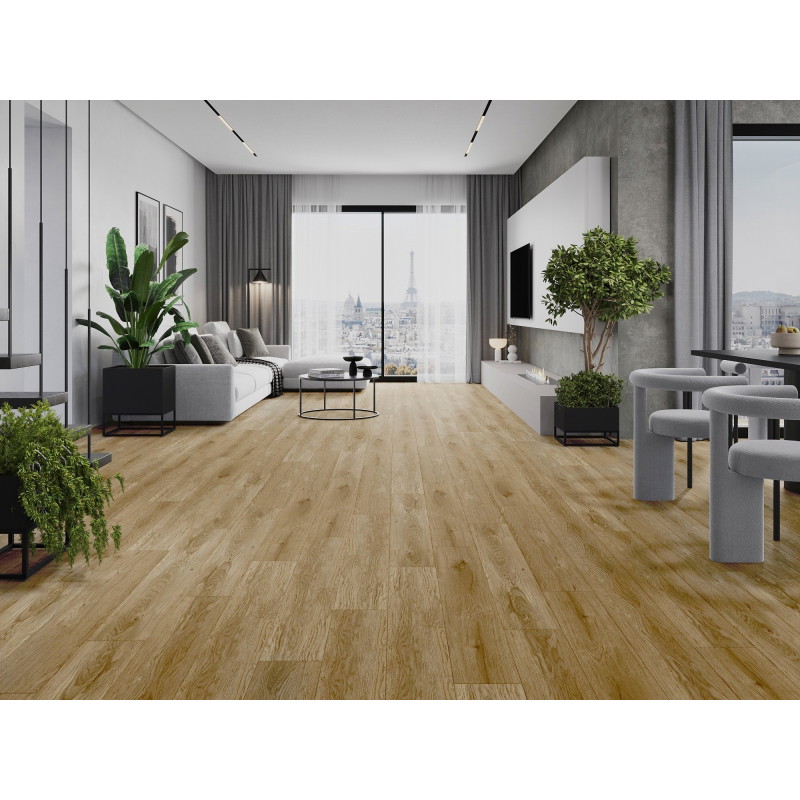 Mexen Manhattan próbka paneli winylowych SPC 6,5 mm, podkład IXPE 1,5 mm, 4 V-Fuga, Dąb - F1041-S