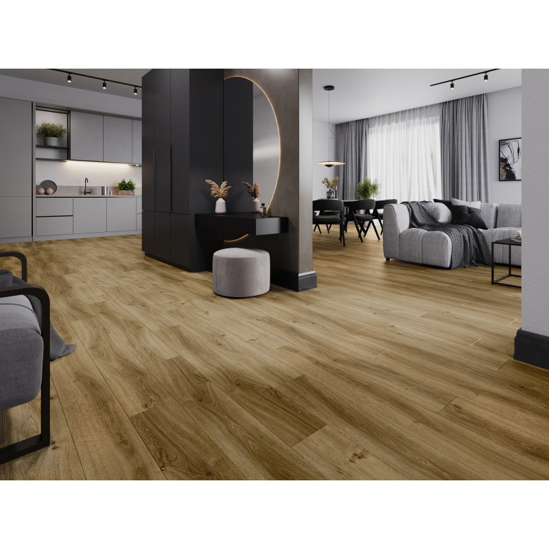 Mexen Amsterdam próbka paneli winylowych SPC 6,5 mm, podkład IXPE 1,5 mm, 4 V-Fuga, Dąb - F1042-S